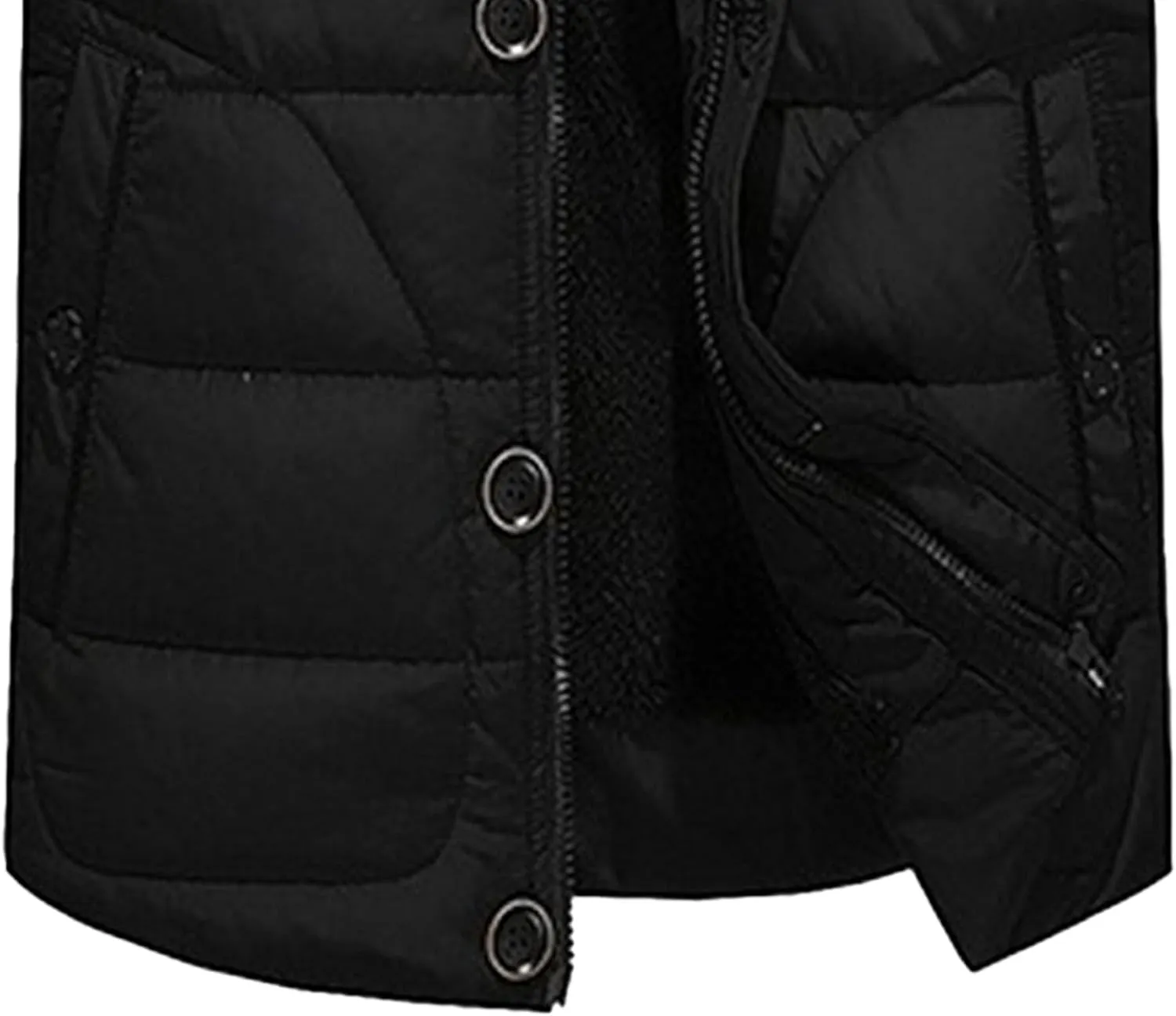 DGHM-JLMY Men's Cotton-Padded Jacket Coat Fur Collar Detachable Hooded Outerwear Casual Sherpa Fleece Lined Puffer Jackets