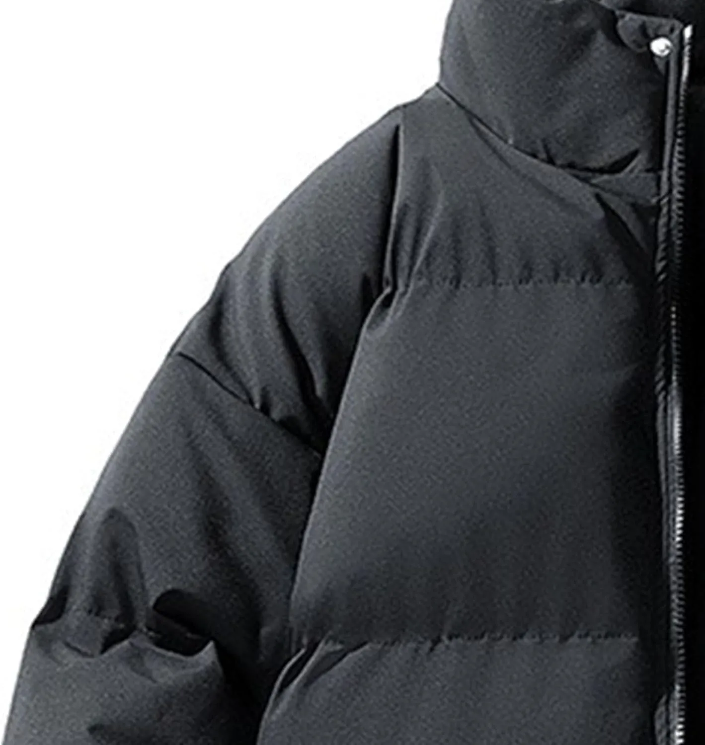 DGHM-JLMY Winter Puffer Jackets For Men Thicken Warm Stand Collar Down Puffy Jacket Solid Couple Casual All-Match Overcoat