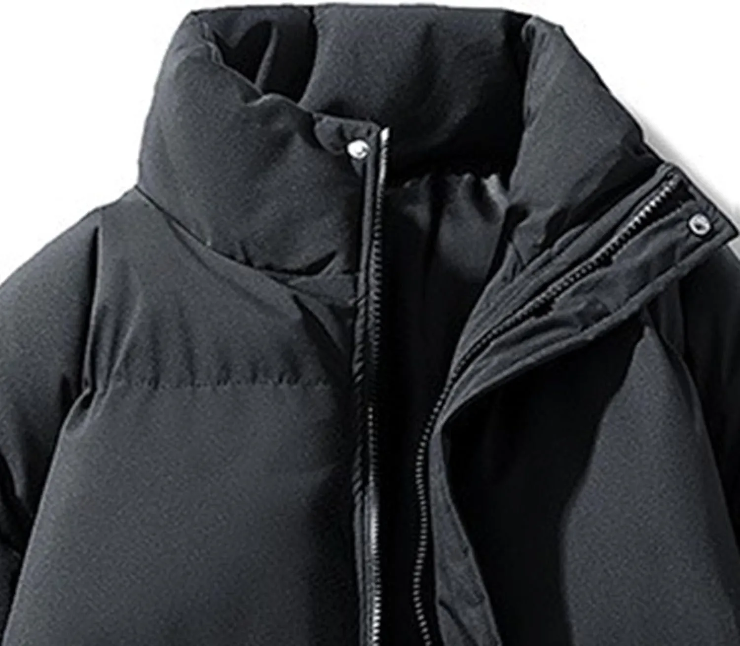DGHM-JLMY Winter Puffer Jackets For Men Thicken Warm Stand Collar Down Puffy Jacket Solid Couple Casual All-Match Overcoat