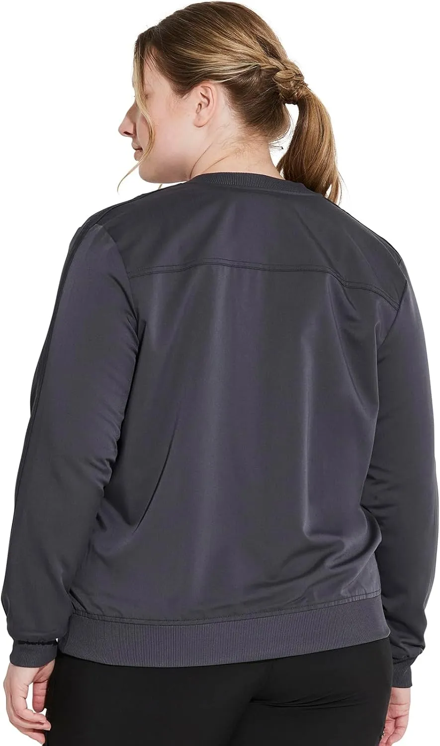 Dickies Women Scrub Jacket Zip Front Warm-Up Rib Knit Collar with 2 Welt Pocket DK365