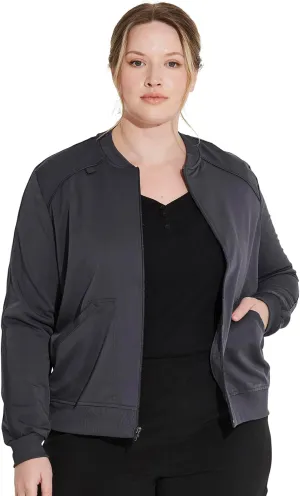 Dickies Women Scrub Jacket Zip Front Warm-Up Rib Knit Collar with 2 Welt Pocket DK365