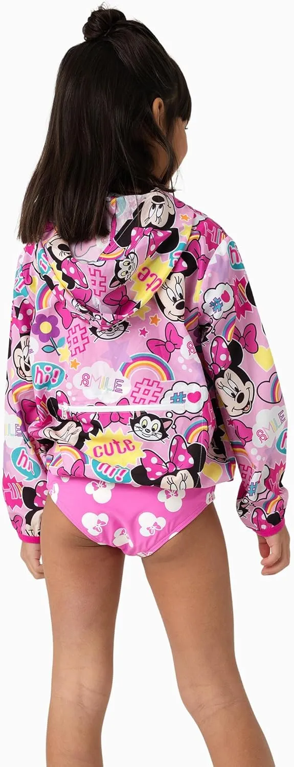 Disney Minnie Mouse Mickey Mouse Stitch Kids Varsity Bomber Jacket Lightweight Button-up Sweatshirt Toddler-Big Kids