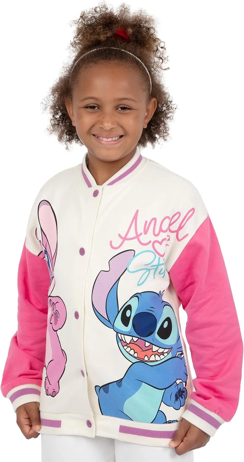 Disney Stitch Jacket For Girls | Lilo And Stitch Girls Jacket | Angel Varsity Jacket
