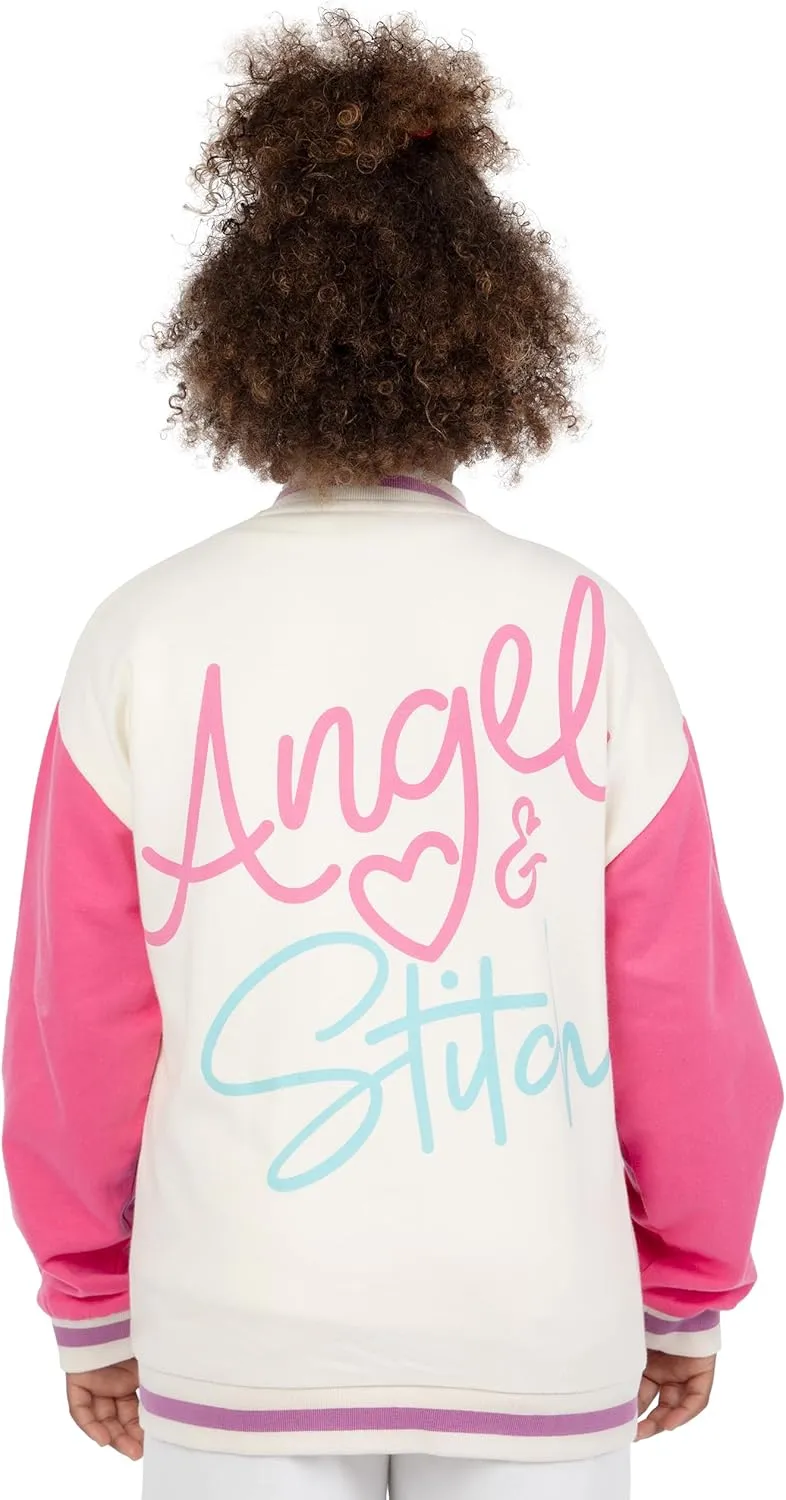 Disney Stitch Jacket For Girls | Lilo And Stitch Girls Jacket | Angel Varsity Jacket
