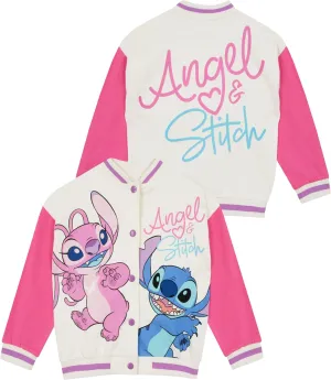 Disney Stitch Jacket For Girls | Lilo And Stitch Girls Jacket | Angel Varsity Jacket