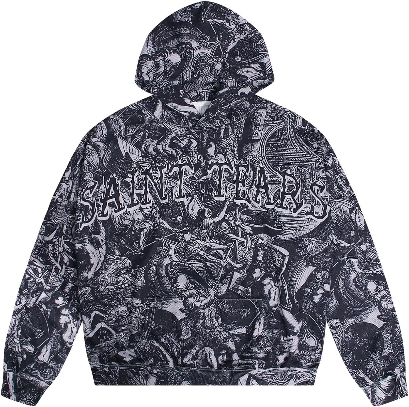 DONCARE Saint Tears Camouflage Vintage Full Patterm Print Hoodie Oversized Casual Daily Match Sweatshirts