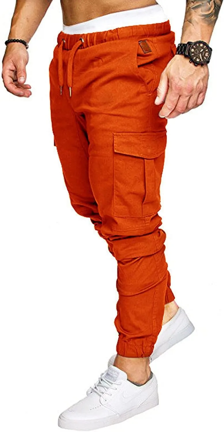Dudubaby Plus Size Dress Pants for Mens Work Pants Casual Multi Pocket Trousers Sports Drawstring Trousers