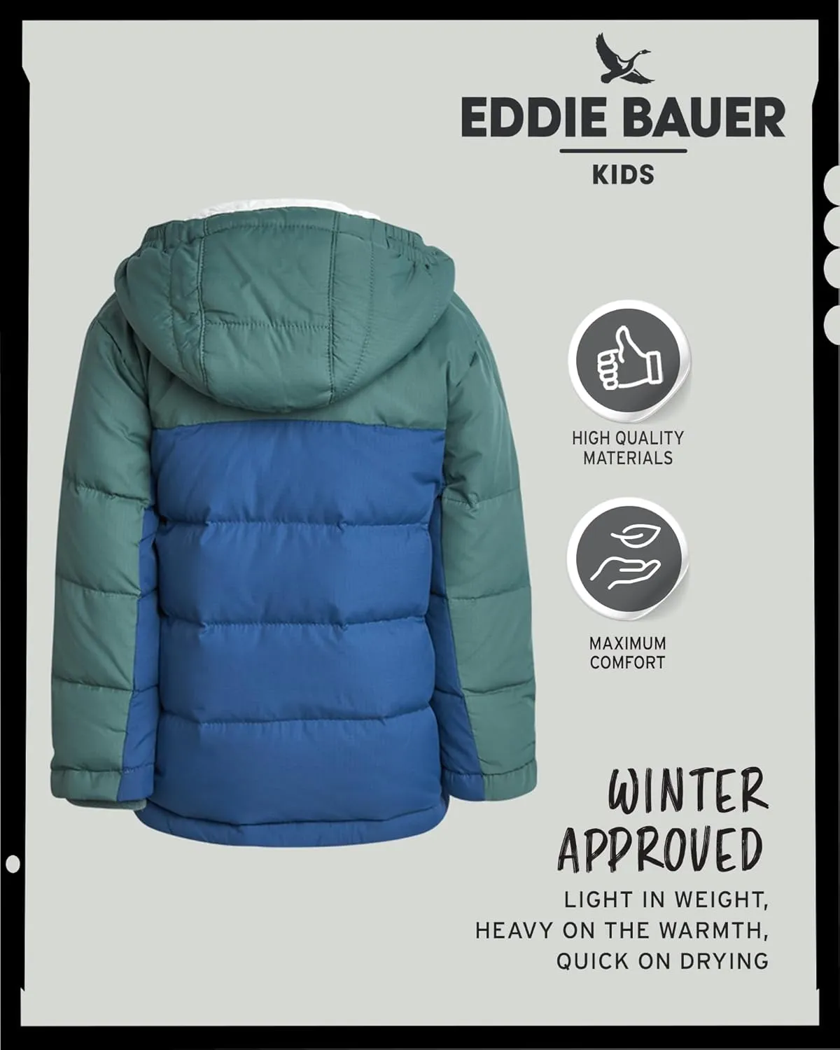 Eddie Bauer Toddler Winter Jacket - Heavyweight Quilted Down Jacket, Insulated Hooded Coat for Toddler Boys and Girls (2T-4T)