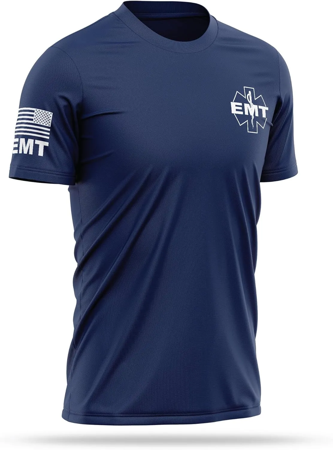 EMT Utility Shirts for Men | USA Patriotic Lightweight Tee | Micro Polyester, Moisture-Wicking Quick-Dry Comfort.
