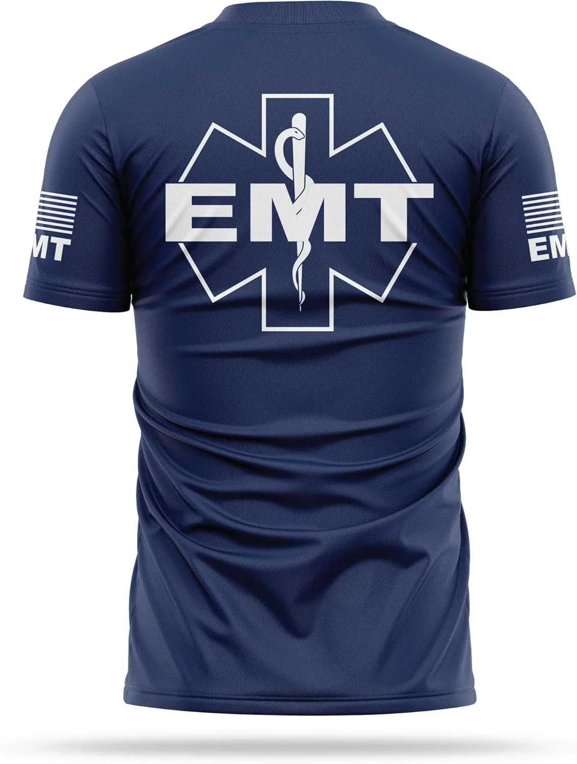 EMT Utility Shirts for Men | USA Patriotic Lightweight Tee | Micro Polyester, Moisture-Wicking Quick-Dry Comfort.