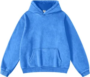 FAIABLE Womens Oversized Vintage Acid Wash Cotton Fleece Hoodie for Women