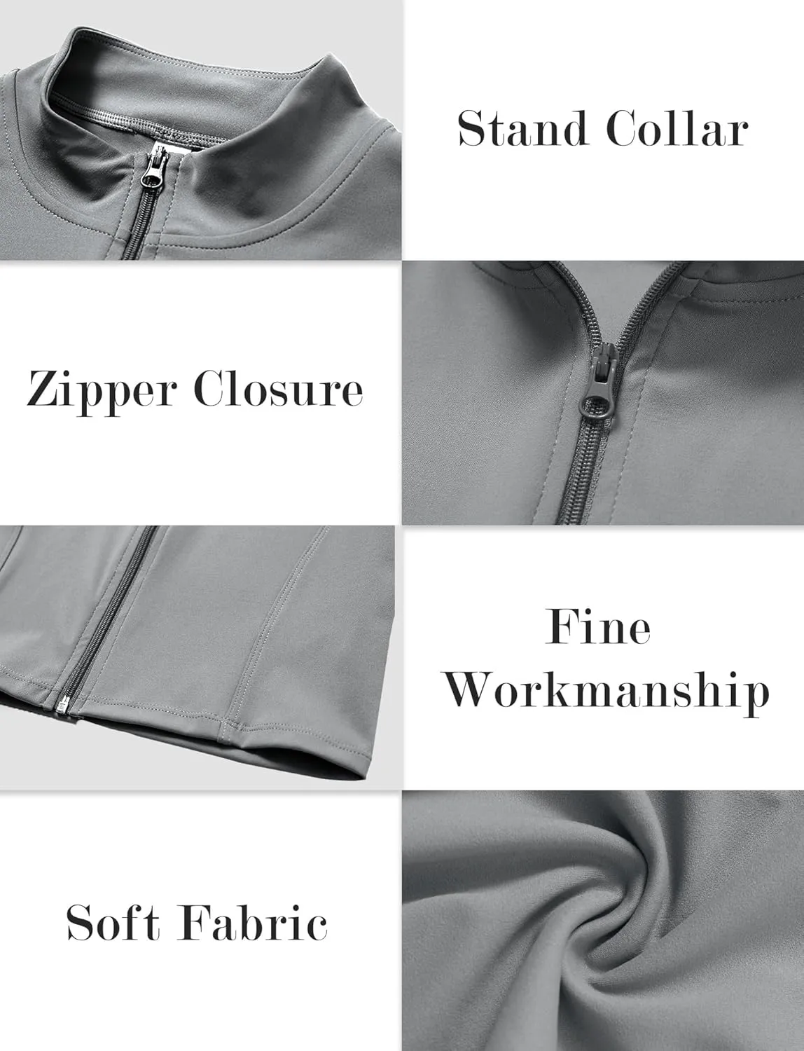 FEOYA Women Long Sleeve Full Zip Workout Crop Jacket Slim Fit Turtleneck Thumbhole Sports Track Jacket Ultra Short 2023