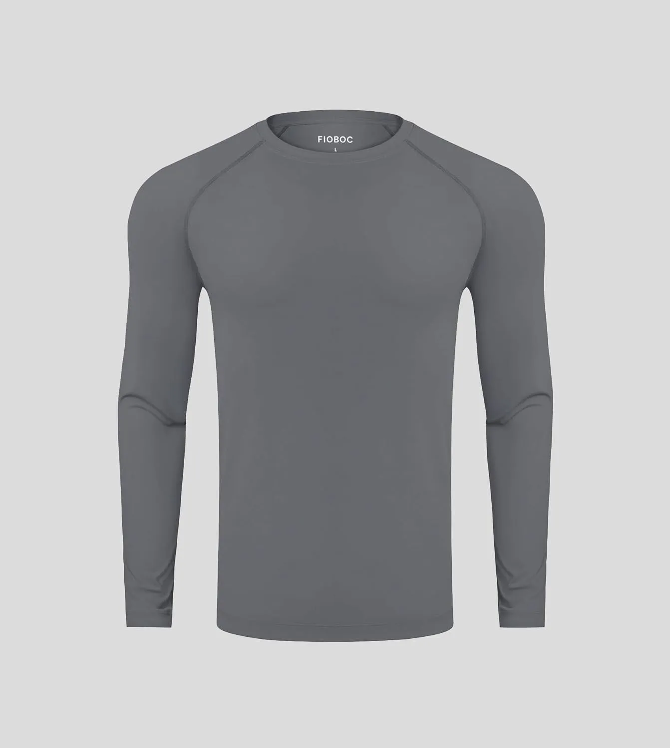 Fioboc Compression Shirts Active Crew Neck Tee Moisture Wicking Quick Dry Gym Running Shirts S-4XL