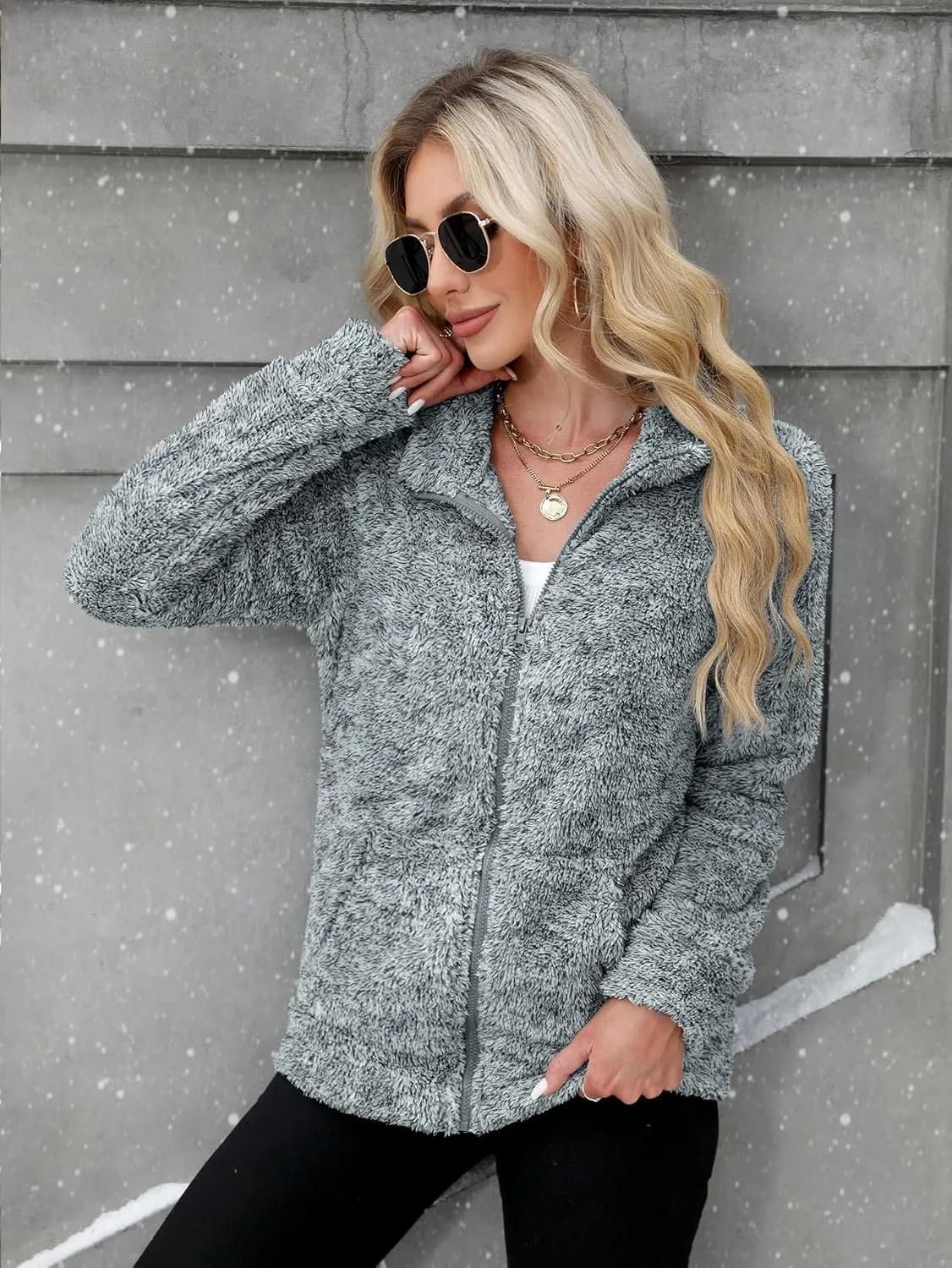 For G and PL Women's Long Sleeve Full Zip Soft Warm Fleece Jacket