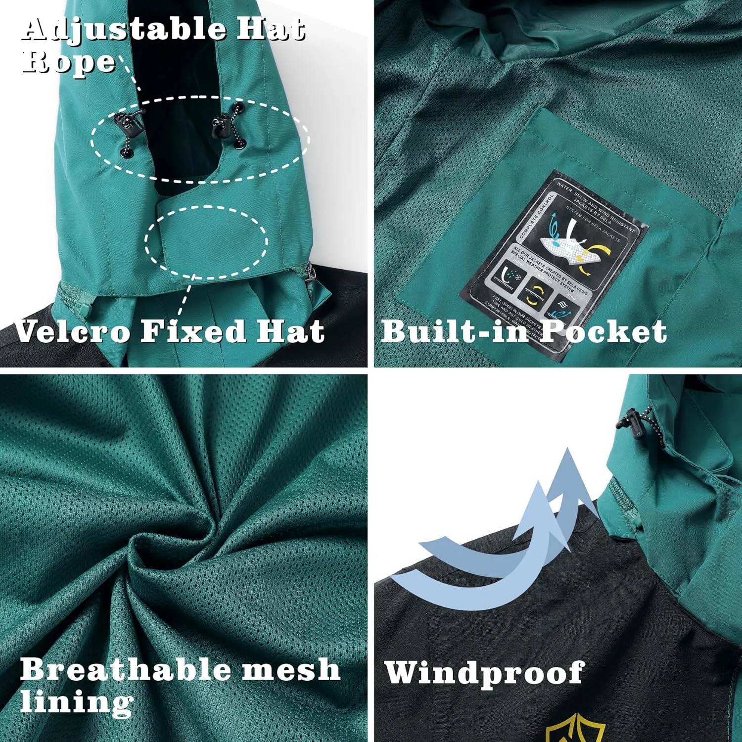 GIISAM Rain Jacket for Women, Women's Waterproof Lightweight Rain Jackets Packable Raincoat Windbreaker Coat with Hood