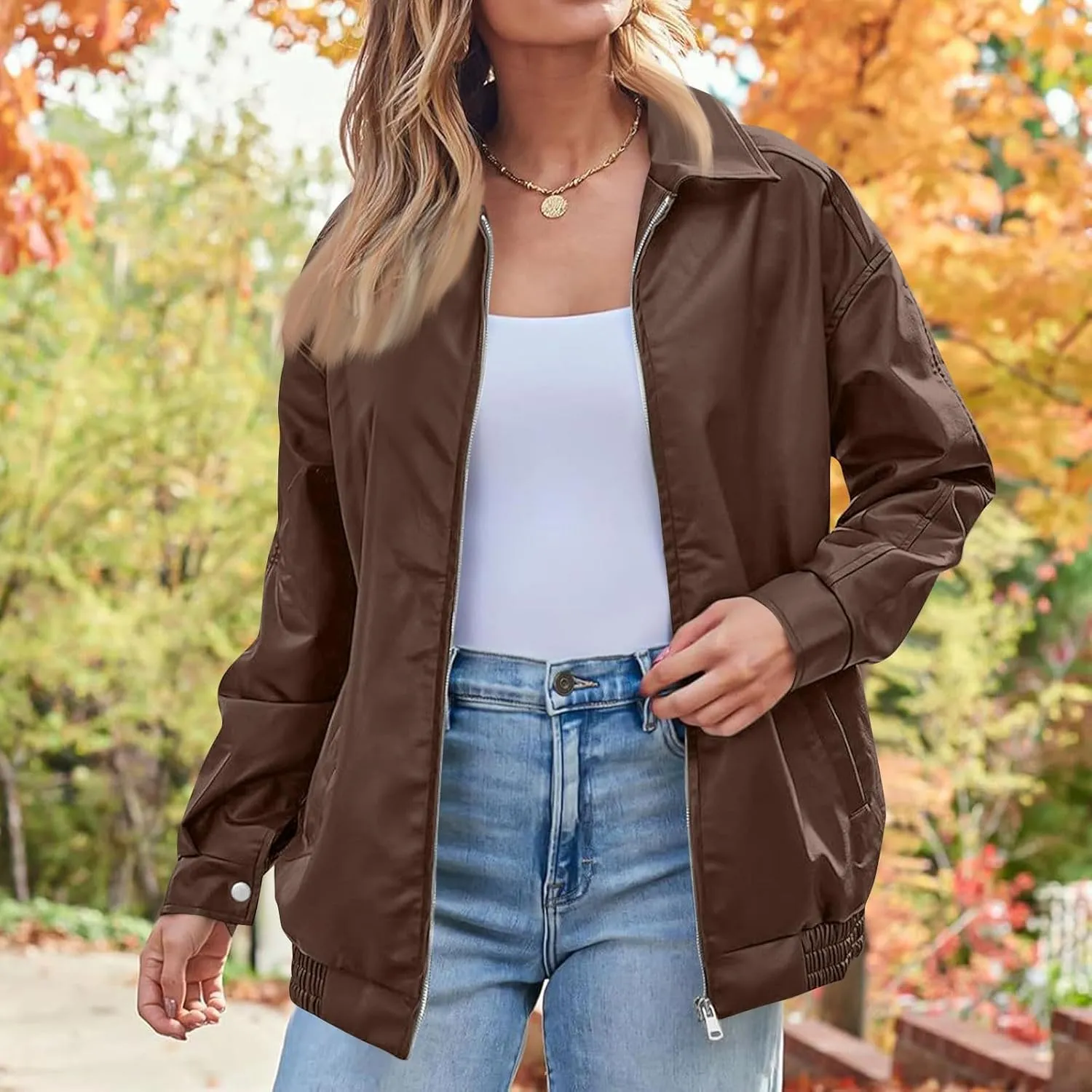 GOFULY Womens Leather Jacket Oversized Faux Full Zip Casual Coats Trendy Motocycle Jackets Winter Fall Outfits With Pockets