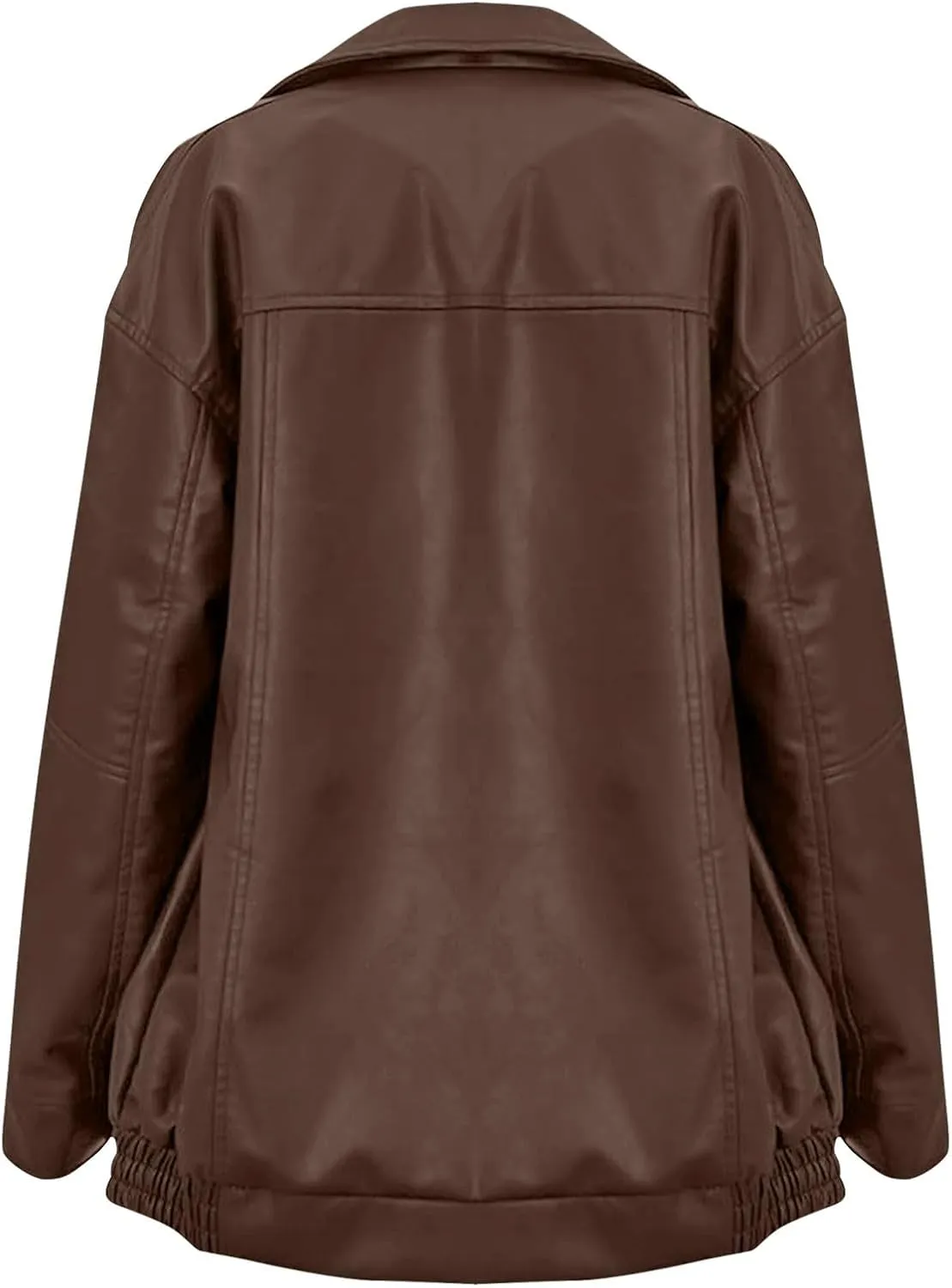 GOFULY Womens Leather Jacket Oversized Faux Full Zip Casual Coats Trendy Motocycle Jackets Winter Fall Outfits With Pockets