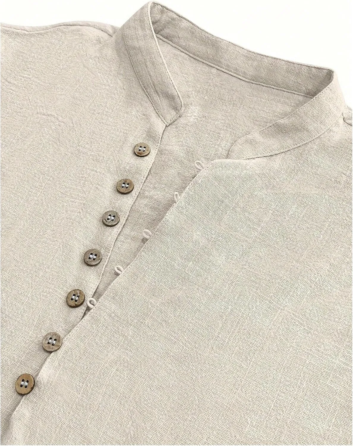 GORGLITTER Men's Deep V Neck Waffle Knit Shirt Casual Short Sleeve Solid Tee Shirts