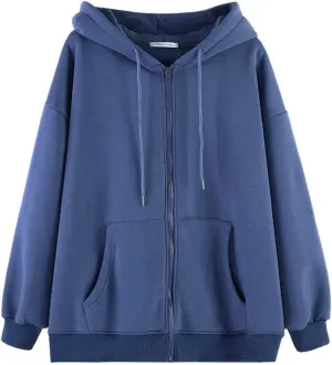Grunge Jacket Women Fairy Zip Up Fleece Hoodie Y2k Vintage Oversized Long Sleeve Goth Sweatshirt Harajuku Streetwear