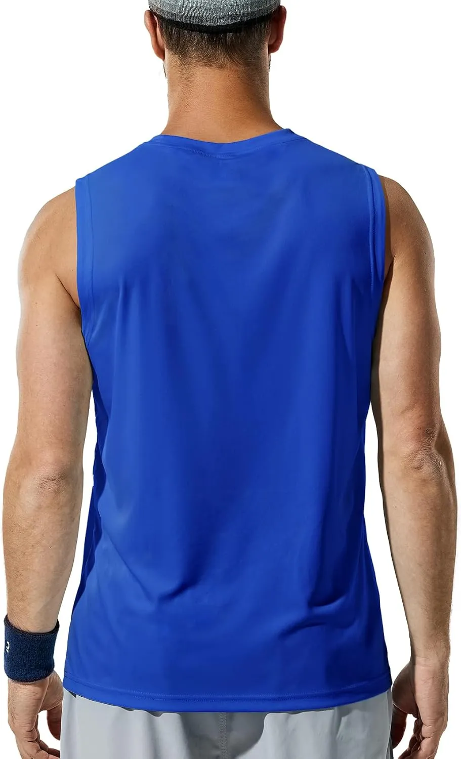 Haimont Men's Workout Tank Top Dry Fit UPF 50 Sleeveless Muscle Tee Shirts for Swim, Running, Hiking, Beach