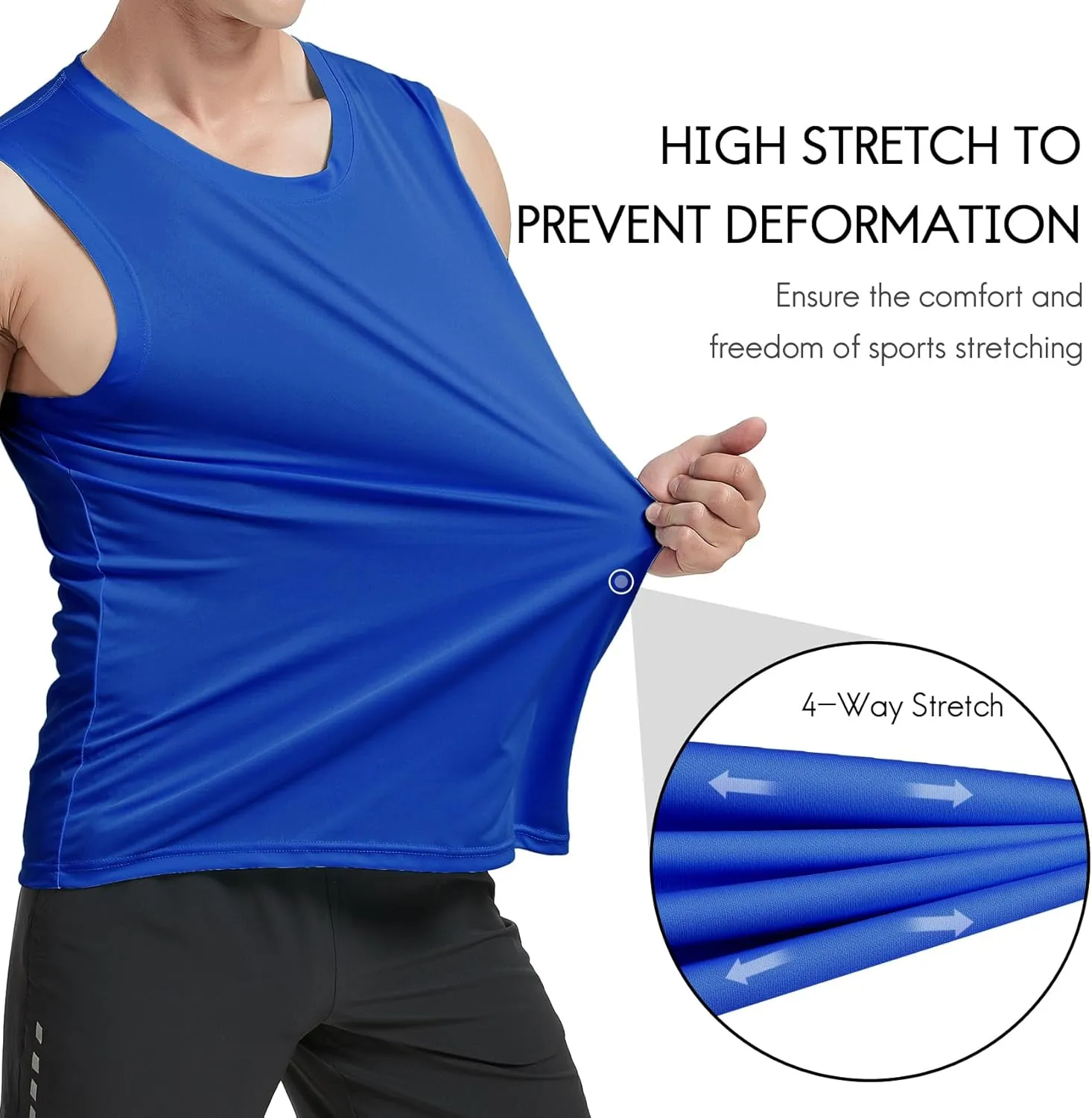 Haimont Men's Workout Tank Top Dry Fit UPF 50 Sleeveless Muscle Tee Shirts for Swim, Running, Hiking, Beach