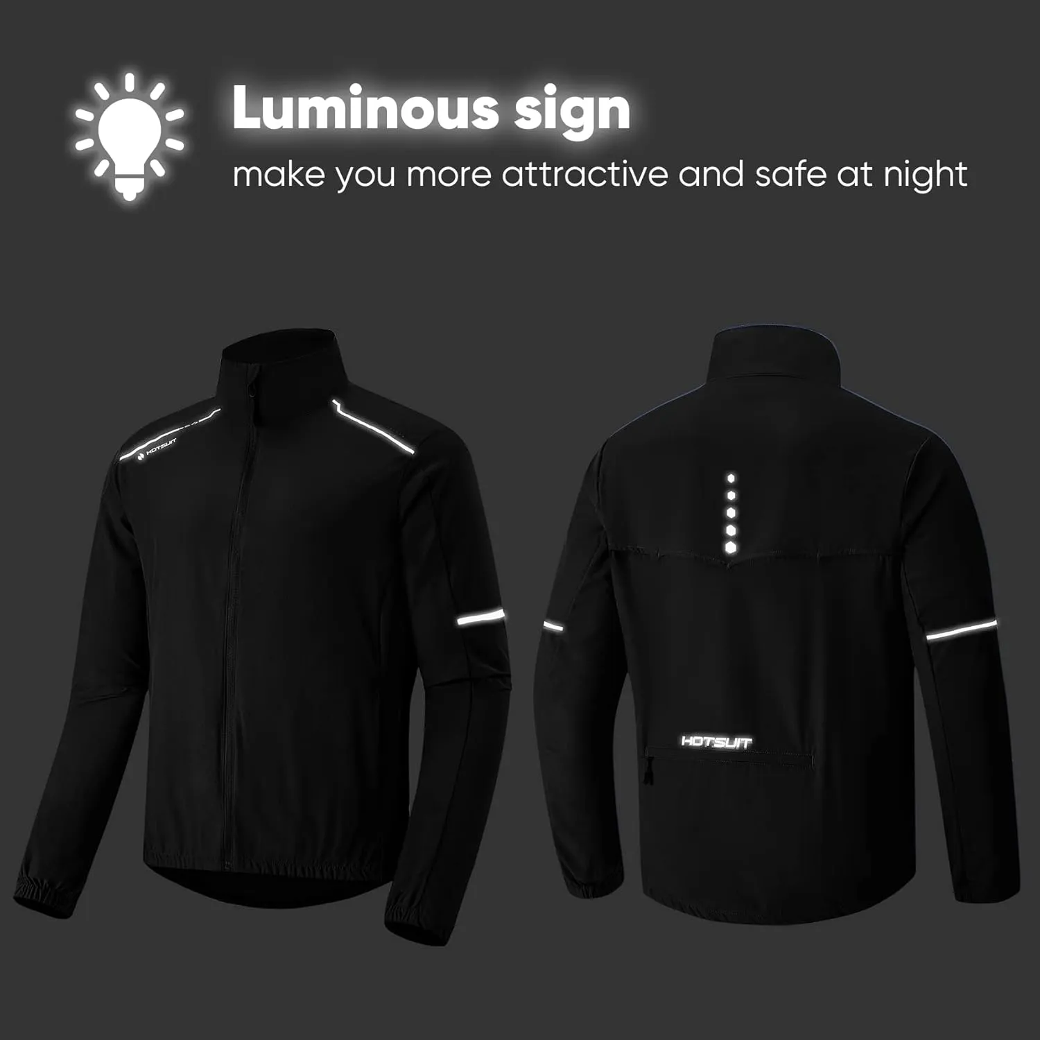 HOTSUIT Cycling Rain Jacket for Men Breathable Running Jacket Waterproof Biking Windbreaker