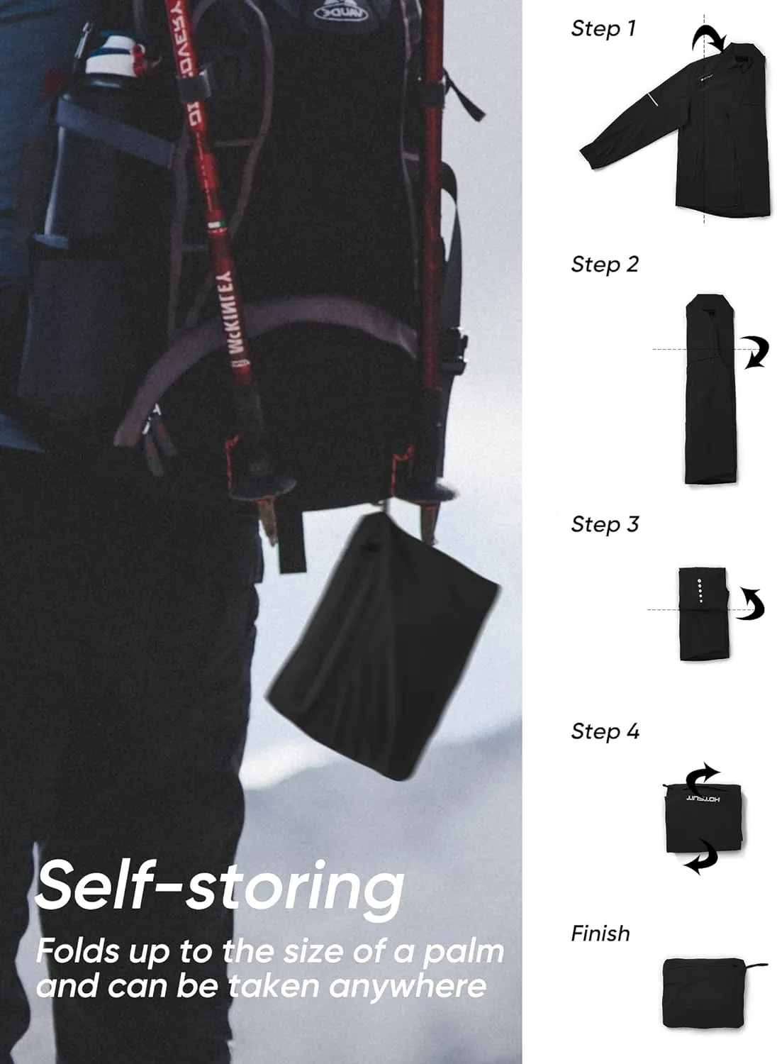 HOTSUIT Cycling Rain Jacket for Men Breathable Running Jacket Waterproof Biking Windbreaker