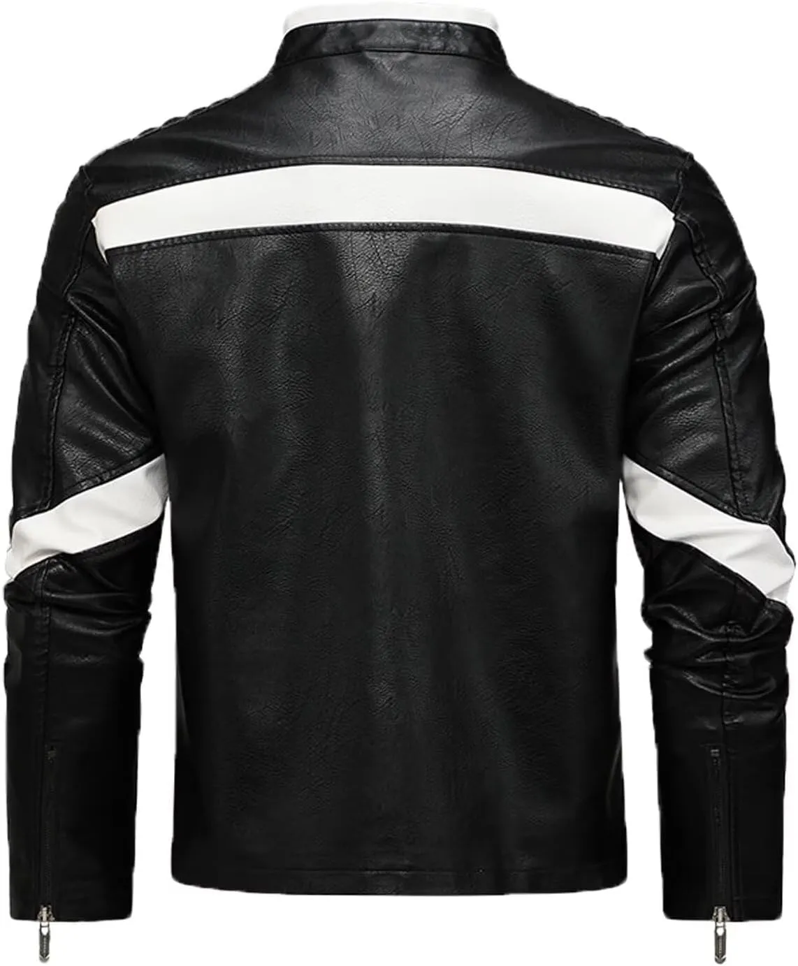 INVACHI Mens Faux Leather Jacket Vintage Motorcycle Jacket for Men Waterproof PU Leather Jacket with Spider Design