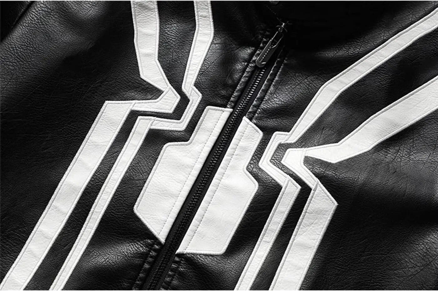 INVACHI Mens Faux Leather Jacket Vintage Motorcycle Jacket for Men Waterproof PU Leather Jacket with Spider Design