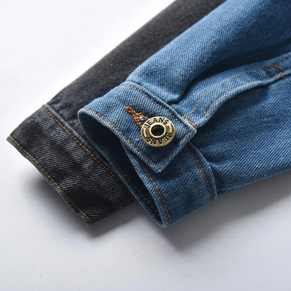 IWEMEK Toddler Baby Boy Girl Denim Jackets Button Down Jeans Jacket Top Coat Ripped Cowboy Outwear Hooded Winter Fall Clothes