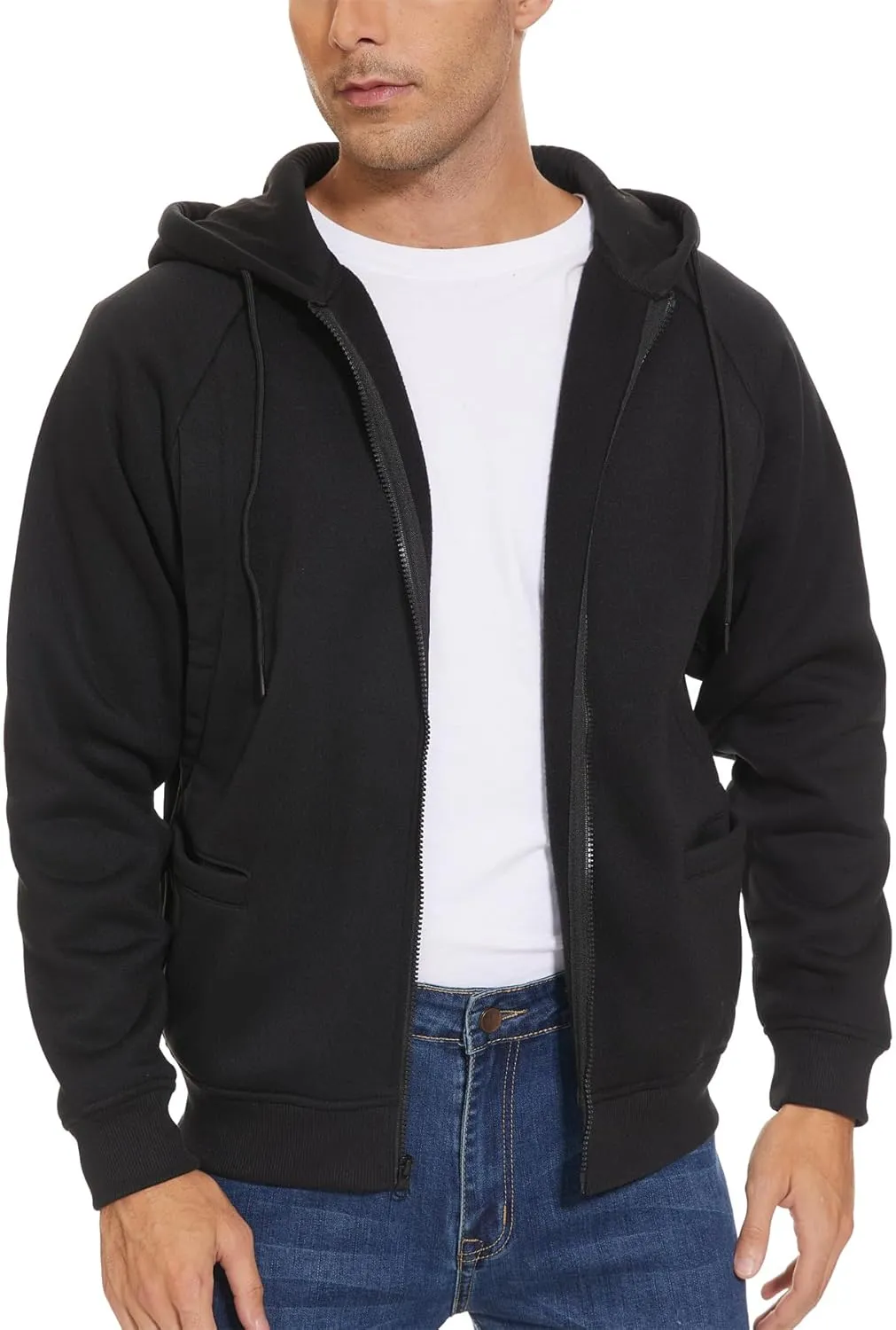 JACKETOWN Hoodie for Men Full Zip Up Sweatshirts Hoodies Lightweight Fashion Jacket with Pockets