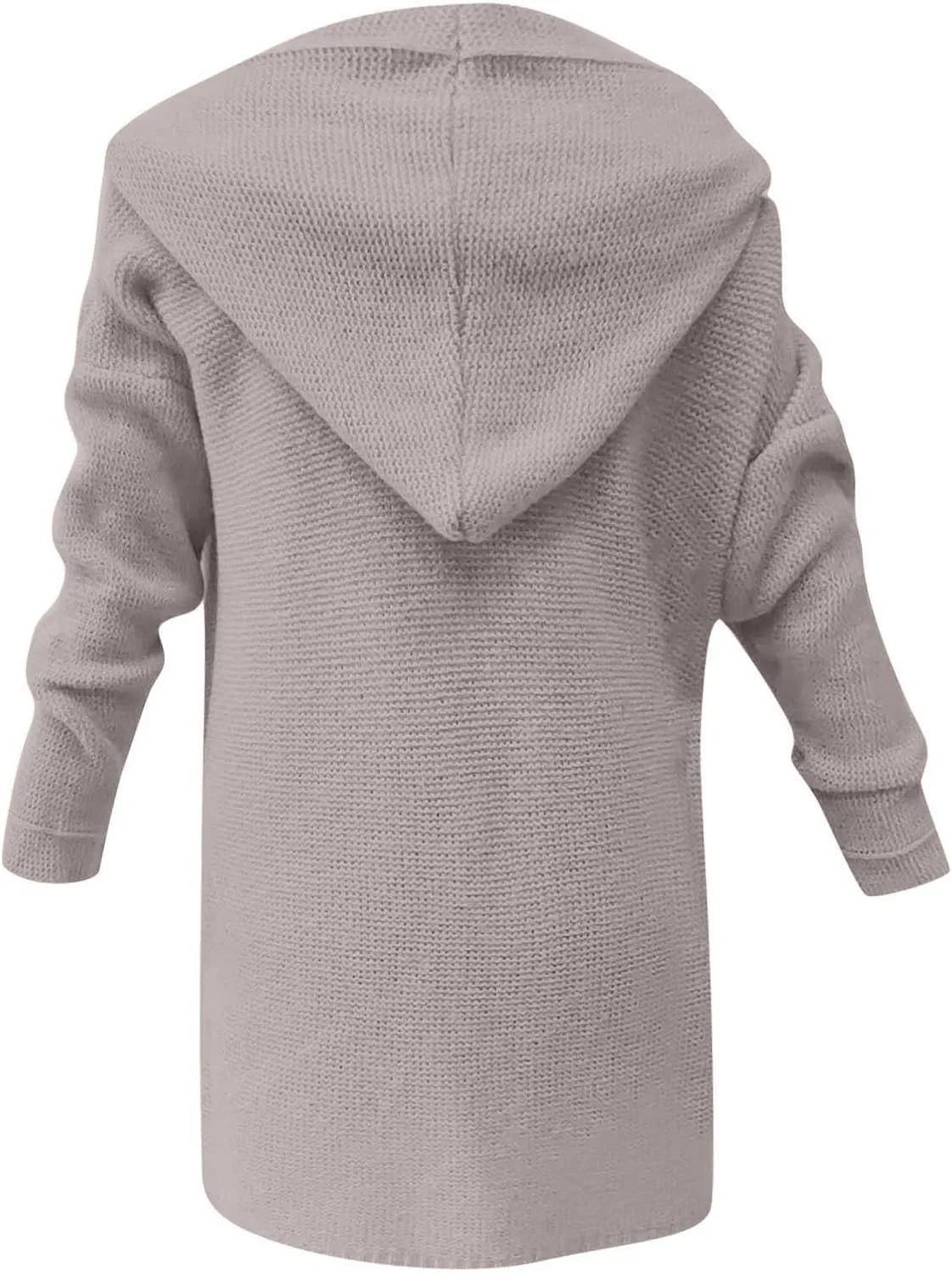 Jackets for Women Hooded Knitted Cardigan Thickened Winter Warm Solid Color Long Sweater Coat