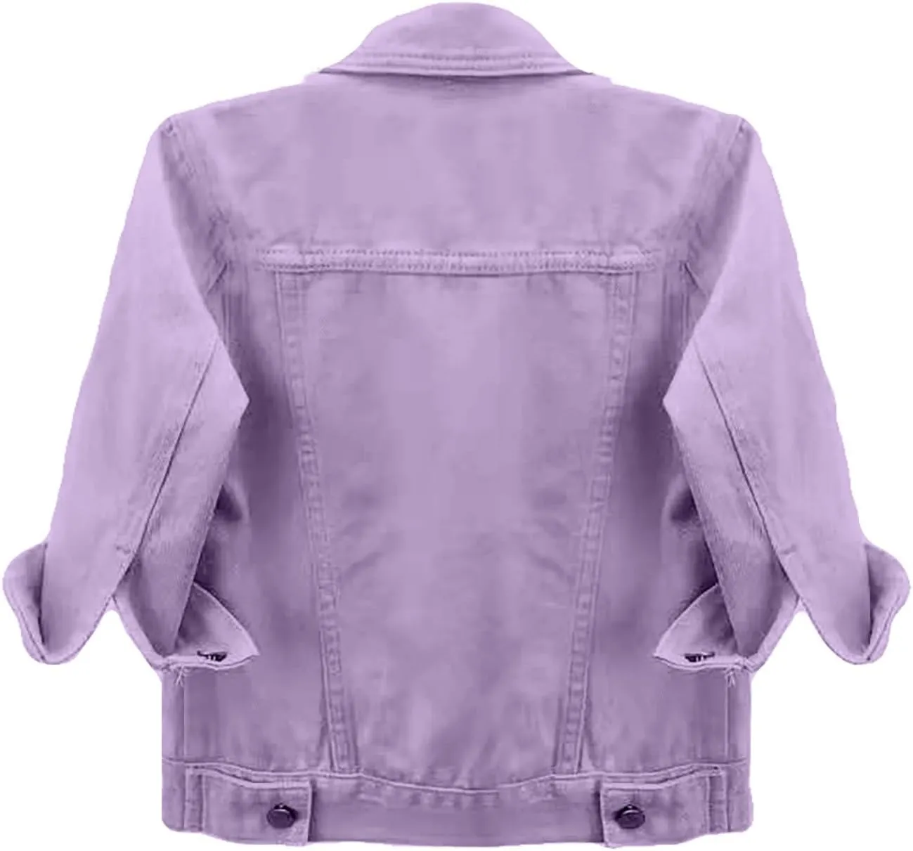 Jean Jacket Women 3/4 Sleeve Colored Cropped Denim Jacket Trendy Light Wash Short Jean Jacket Trucker Coat