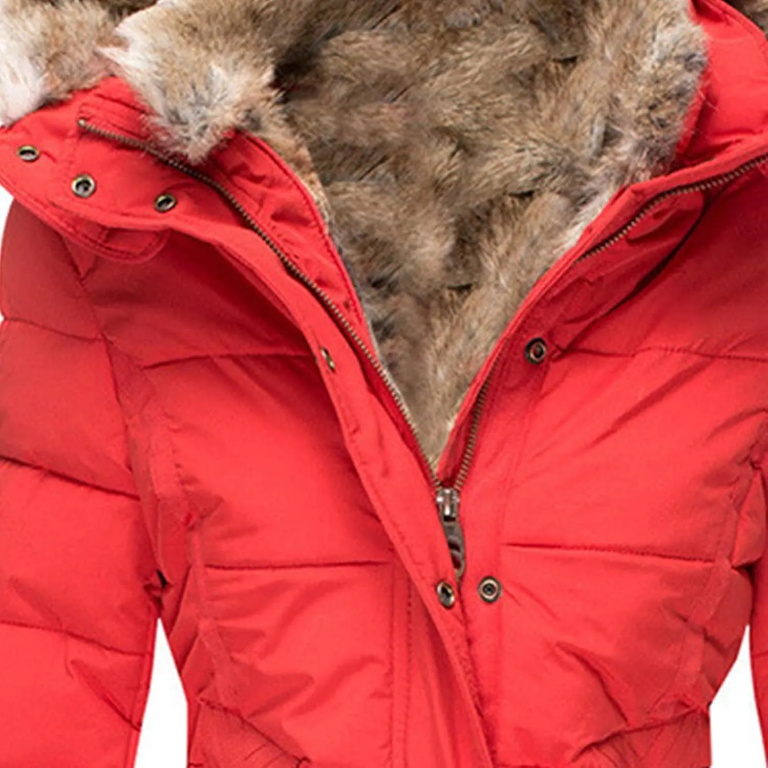 JEsilunmaMY Women's Winter Military Hooded Coats Long Sleeve Slim Fit Fleece Parkas Anoraks Warm Thicken Cotton Puffer Jacket