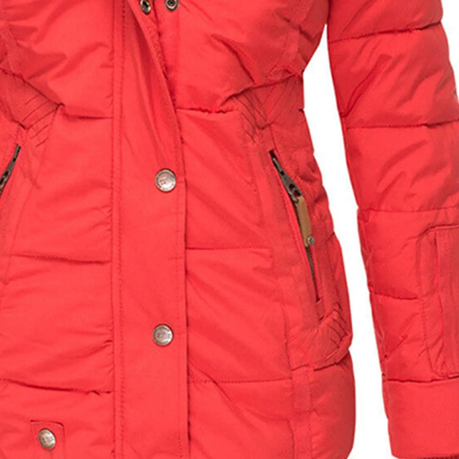 JEsilunmaMY Women's Winter Military Hooded Coats Long Sleeve Slim Fit Fleece Parkas Anoraks Warm Thicken Cotton Puffer Jacket