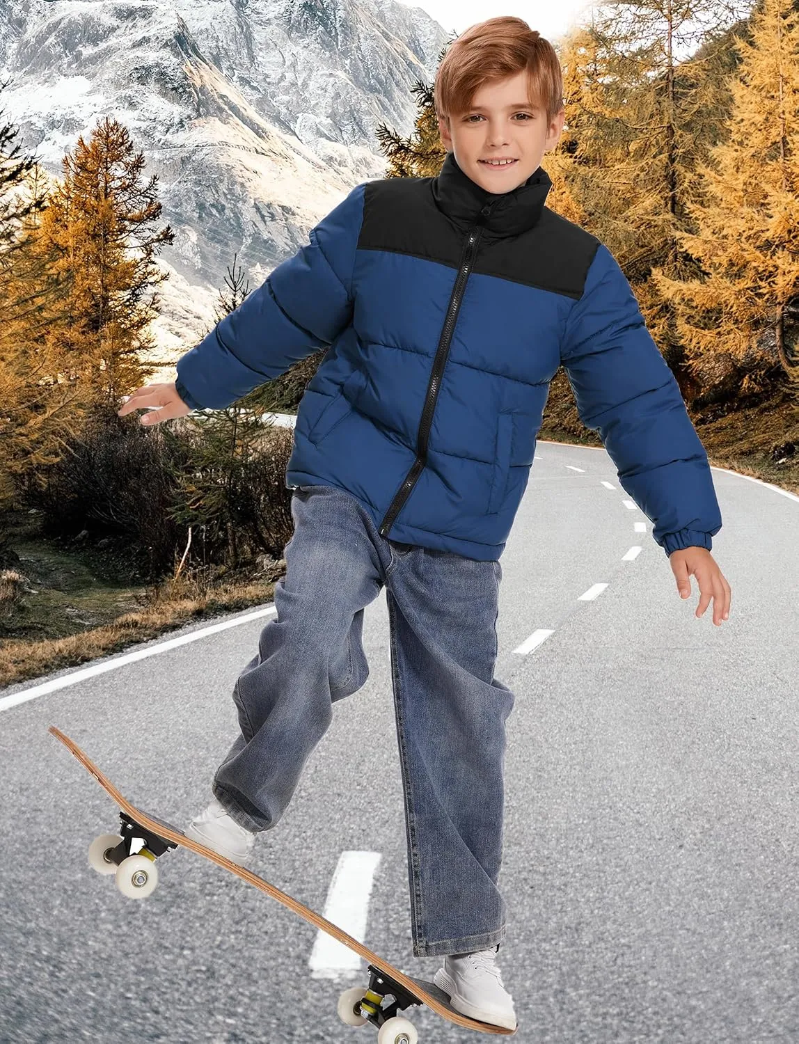 Kids Boys' Girls Winter Coat Puffer Jacket Water-Resistant Insulated Fashion Colorblock Quilted Bubble Outerwear