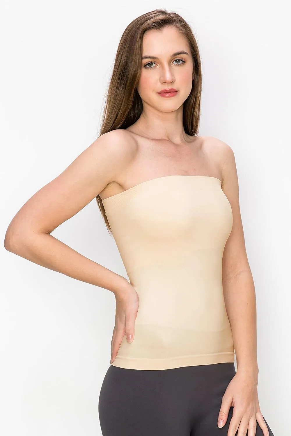 Kurve Medium Length Tube Top with Built-in Shelf Bra, UV Protective Fabric UPF 50  (Made with Love in The USA)