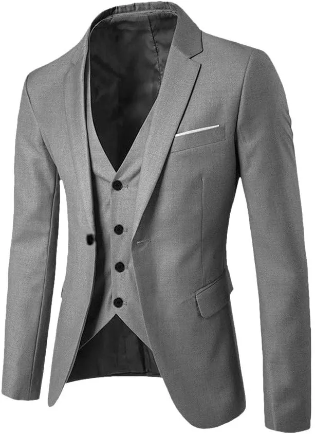LCMTWX Black Suits For Men Business Wedding Party Jacket Vest & Pants Coat Black Suit Jacket Mens 3 Piece Suit Suits For