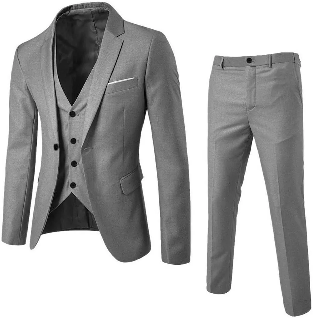 LCMTWX Black Suits For Men Business Wedding Party Jacket Vest & Pants Coat Black Suit Jacket Mens 3 Piece Suit Suits For