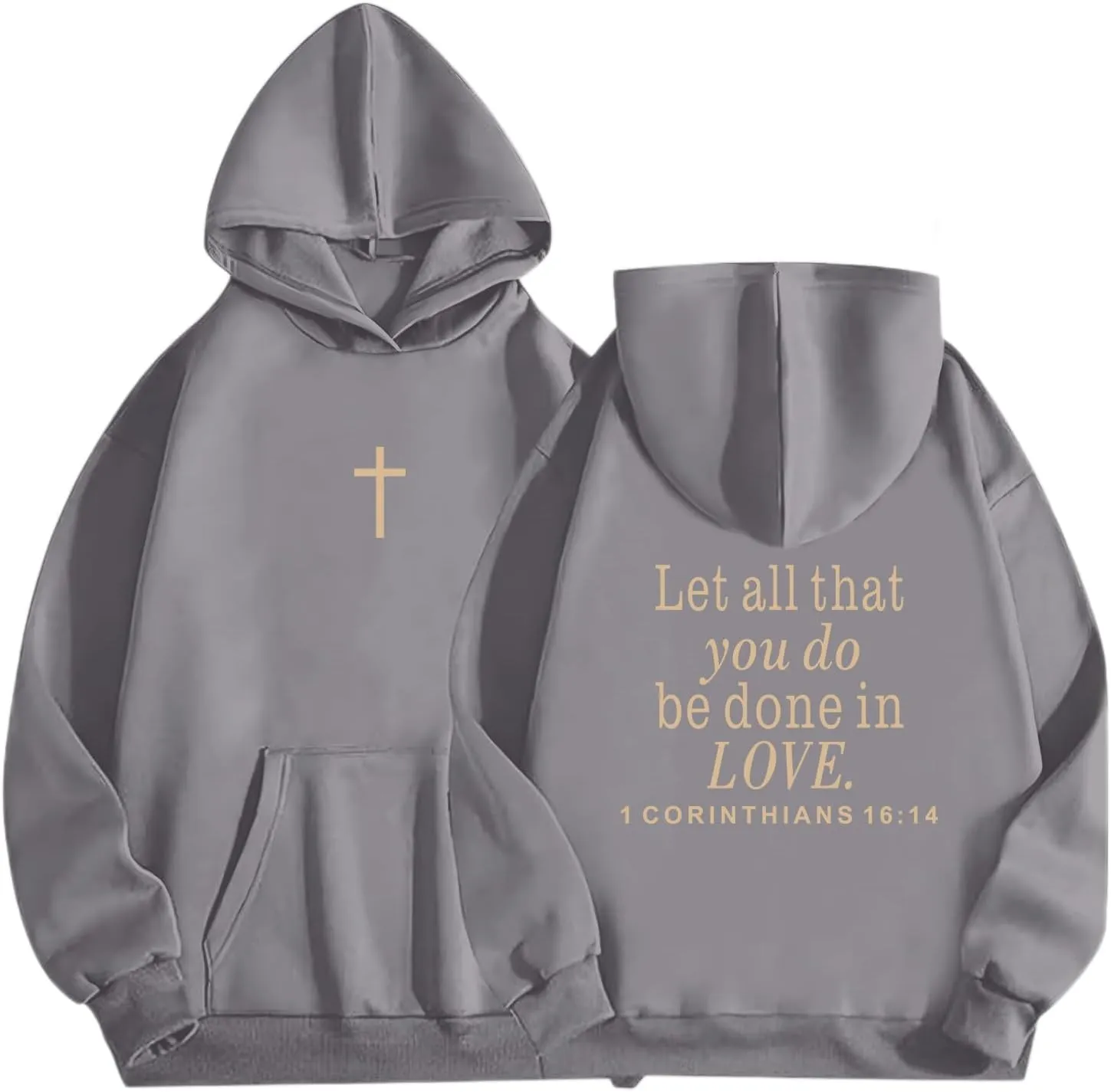 Let All That You Do Be Done in Love Hoodie for Women Christian Faith Sweatshirt Bible Verse Religious Pullover Tops