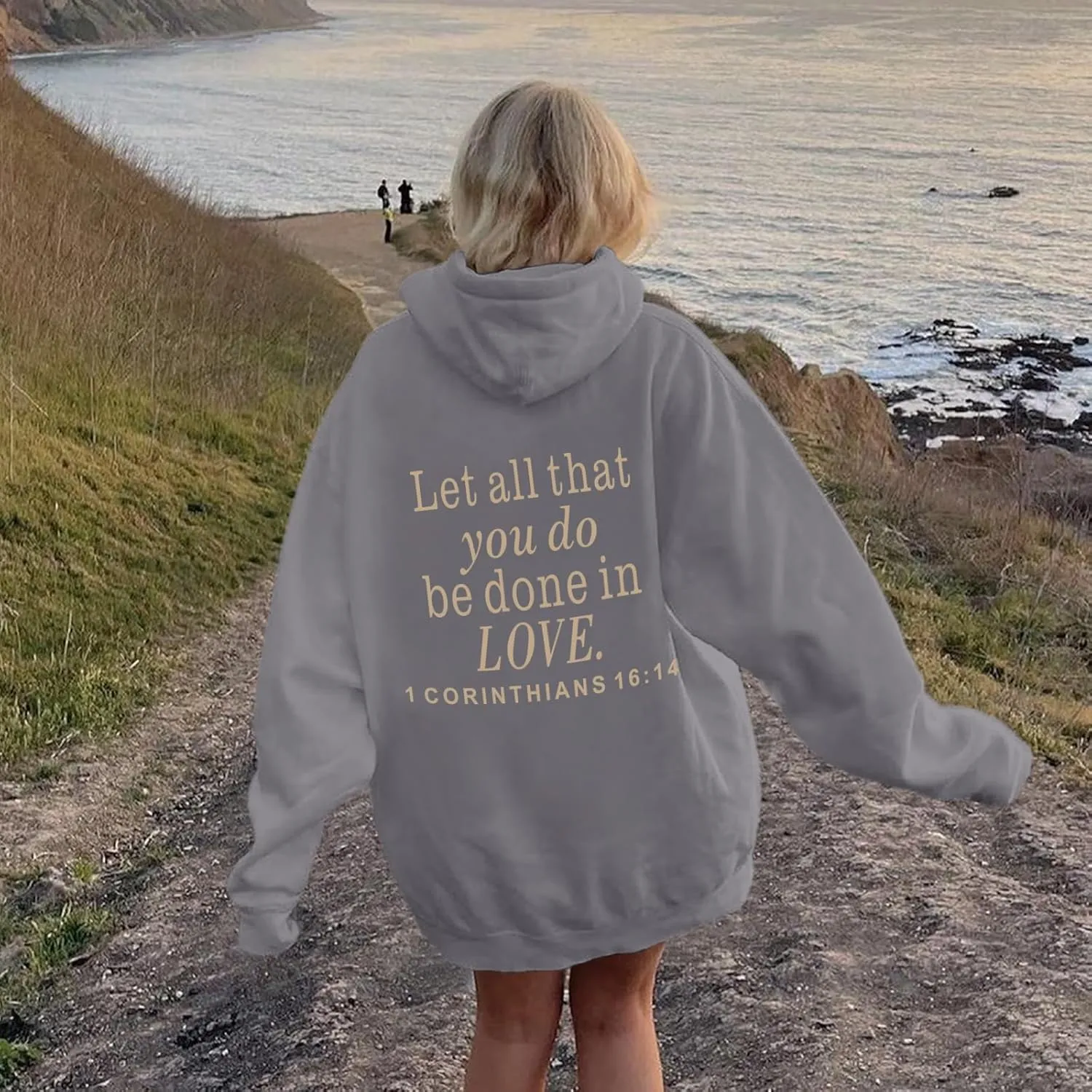 Let All That You Do Be Done in Love Hoodie for Women Christian Faith Sweatshirt Bible Verse Religious Pullover Tops
