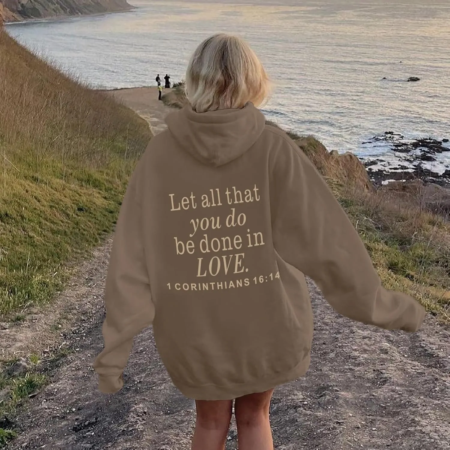 Let All That You Do Be Done in Love Hoodie for Women Christian Faith Sweatshirt Bible Verse Religious Pullover Tops