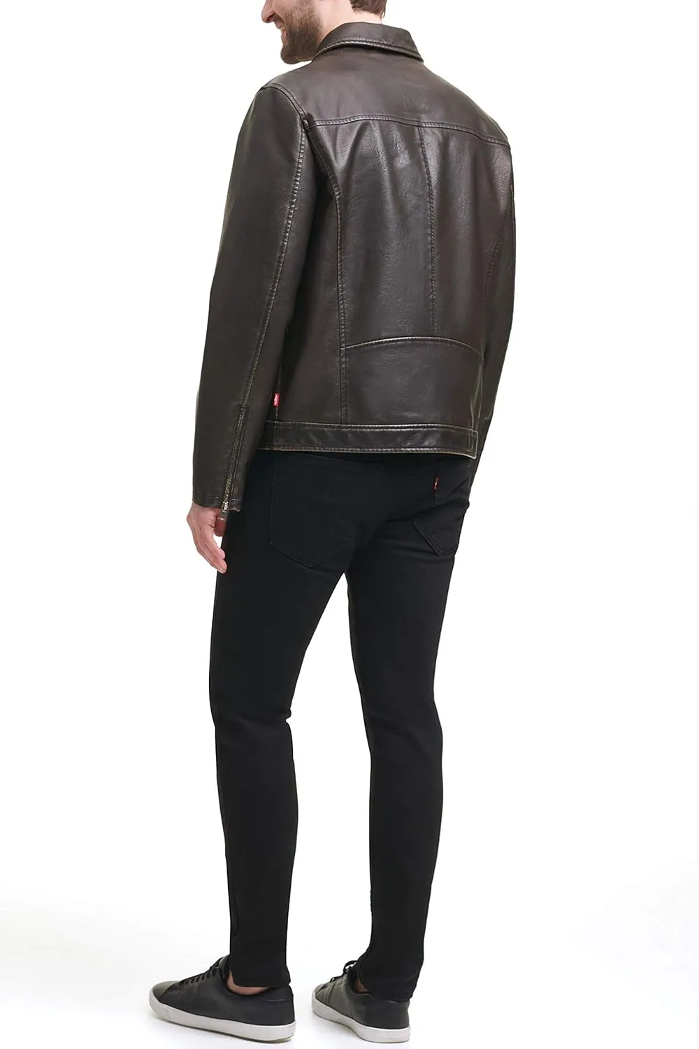 Levi's Men's Faux Leather Laydown Collar Racer Jacket