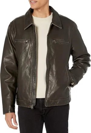 Levi's Men's Faux Leather Laydown Collar Racer Jacket
