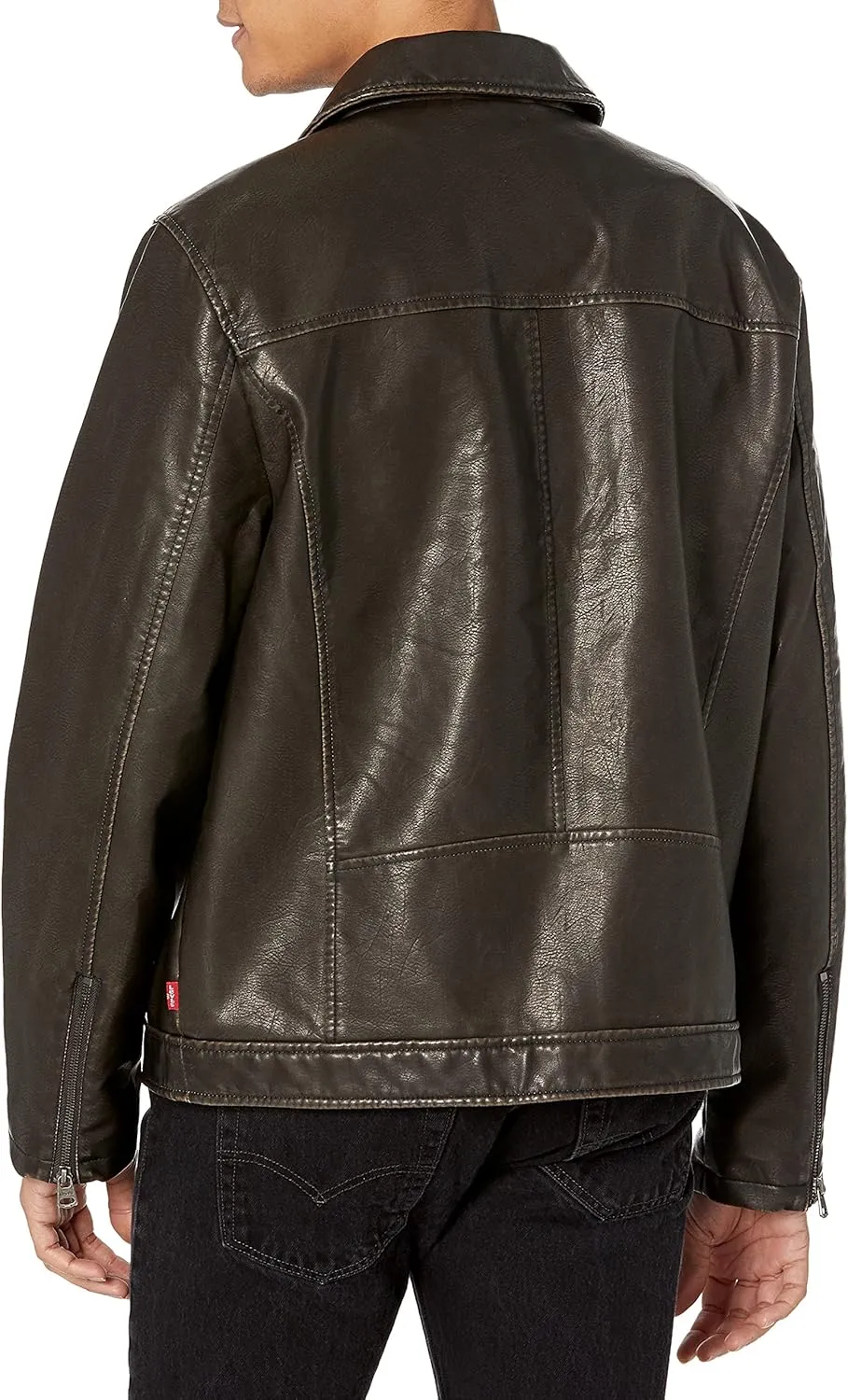 Levi's Men's Faux Leather Laydown Collar Racer Jacket