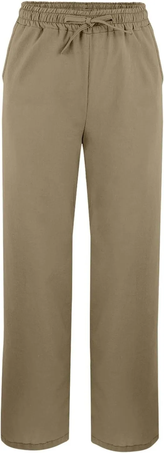 Linen Pants for Women 2025 Casual Summer Drawstring Capri Pants Beach Vacation Clothes with Pockets