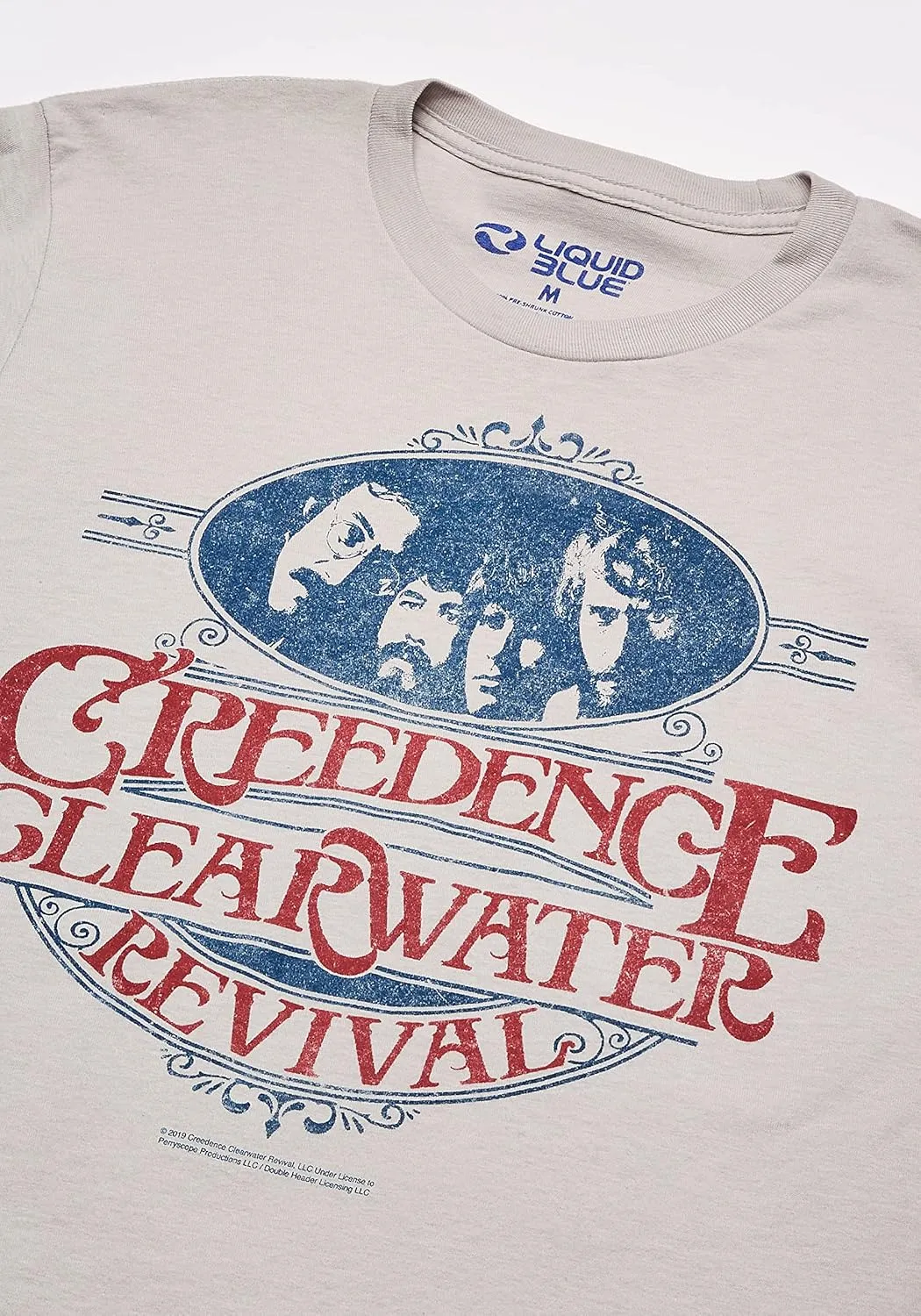 Liquid Blue Unisex-Adult Standard Creedence Clearwater Revival Travelin' Band T-Shirt