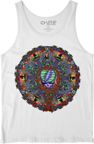 Liquid Blue Unisex-Adult Standard Grateful Dead Celtic Mandala White Tank Top