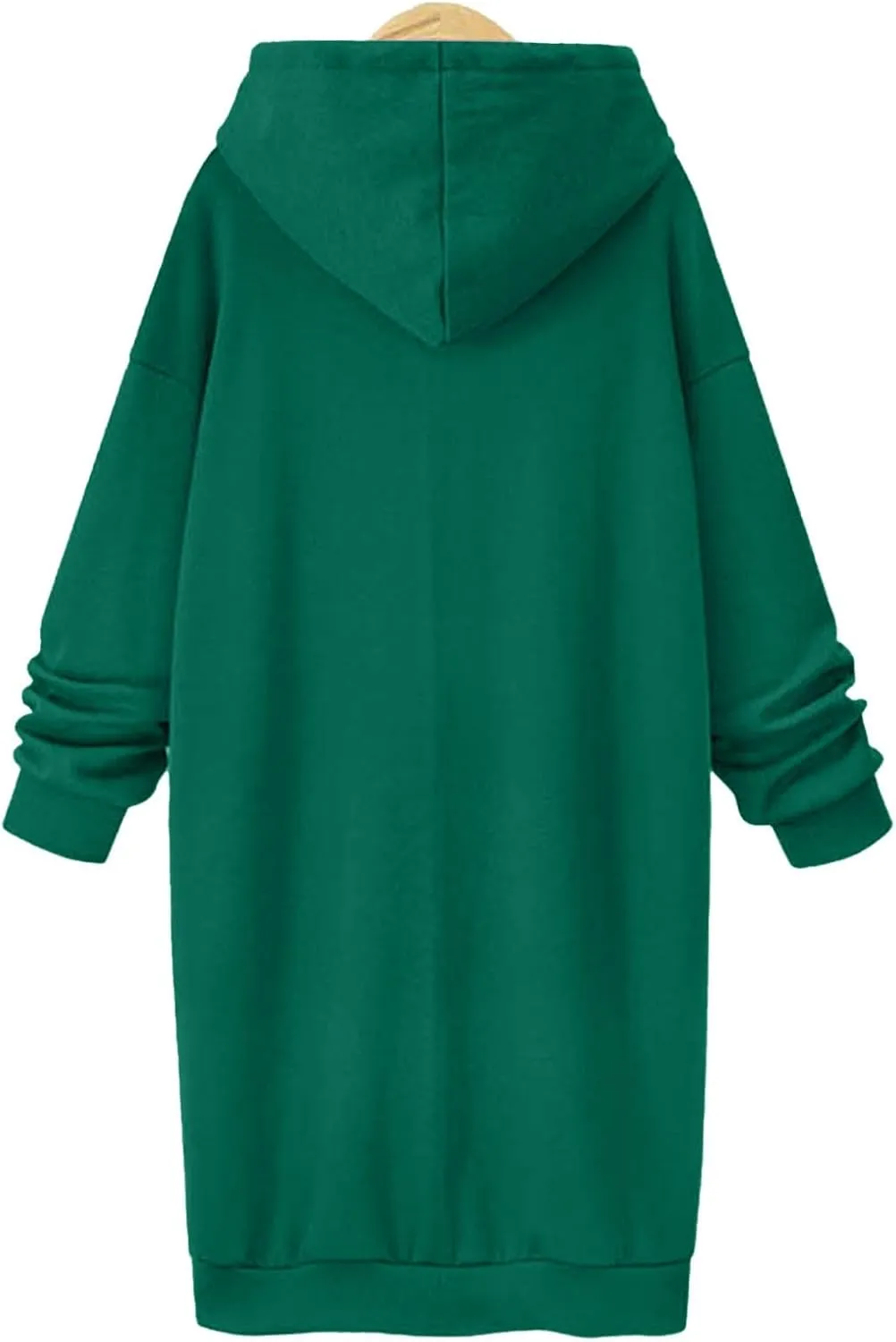 Long Hoodies for Women Oversize Longline Pullover Sweatshirt Split Hem Drawstring Hoodie Dress with Kangaroo Pocket