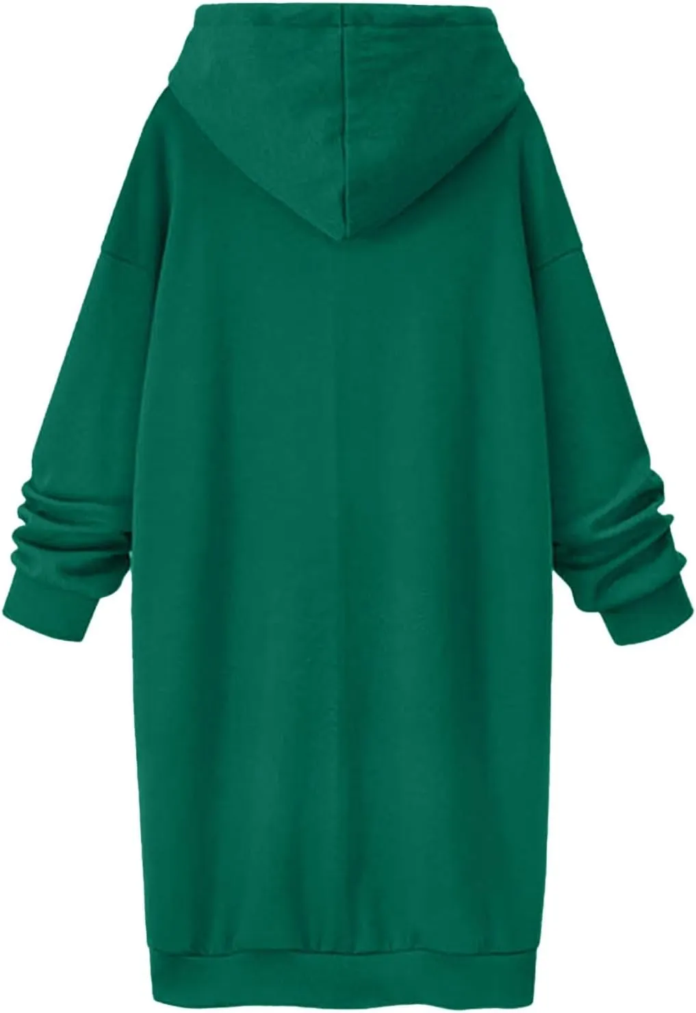 Long Hoodies for Women Oversize Longline Pullover Sweatshirt Split Hem Drawstring Hoodie Dress with Kangaroo Pocket